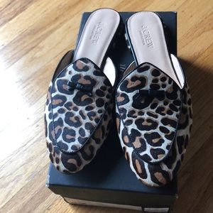 J Crew Leopard Loafer Mule size 7